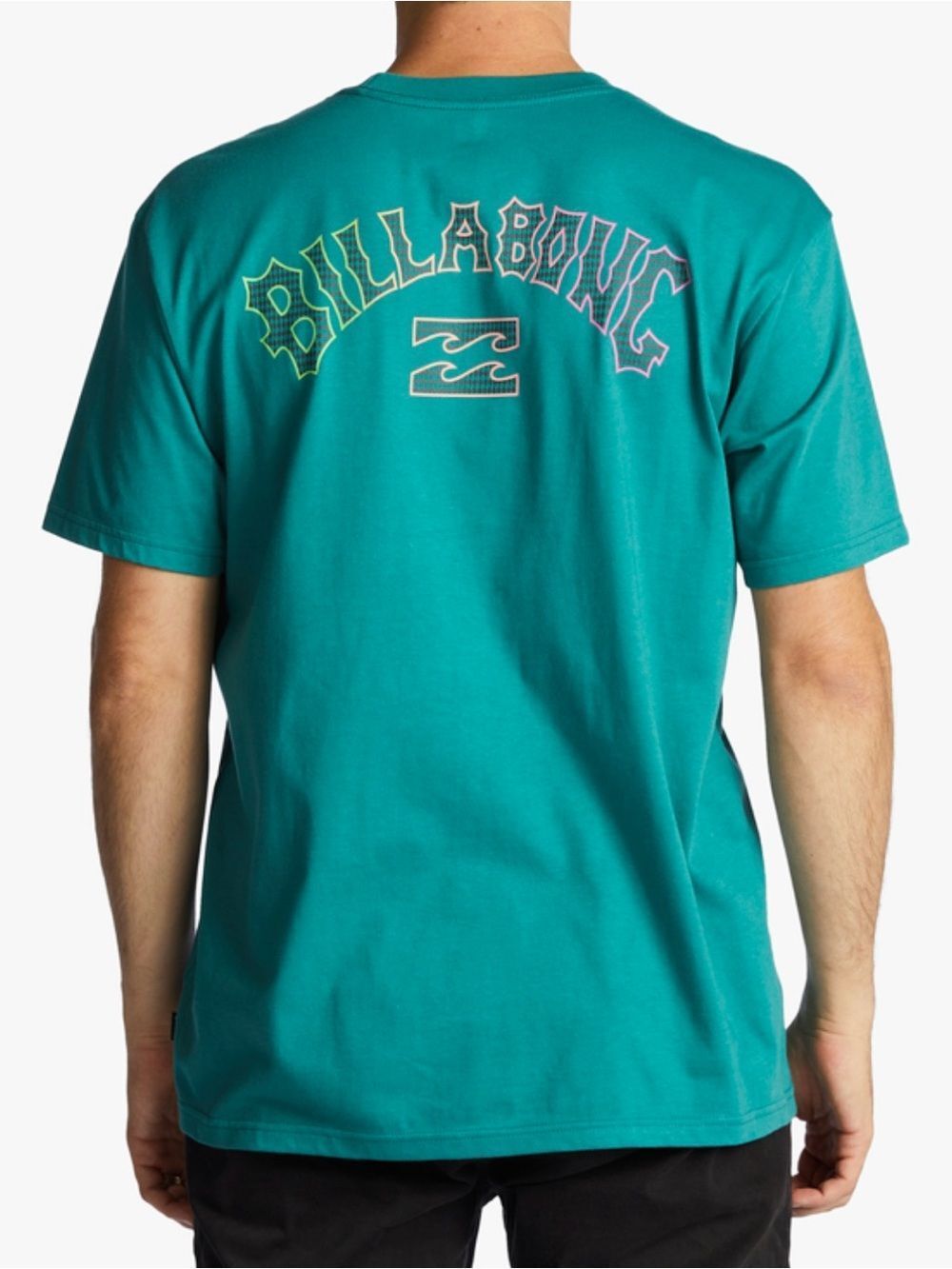 Billabong Neon Logo Graphic Shirt Teal Green Large Men’s Cotton
